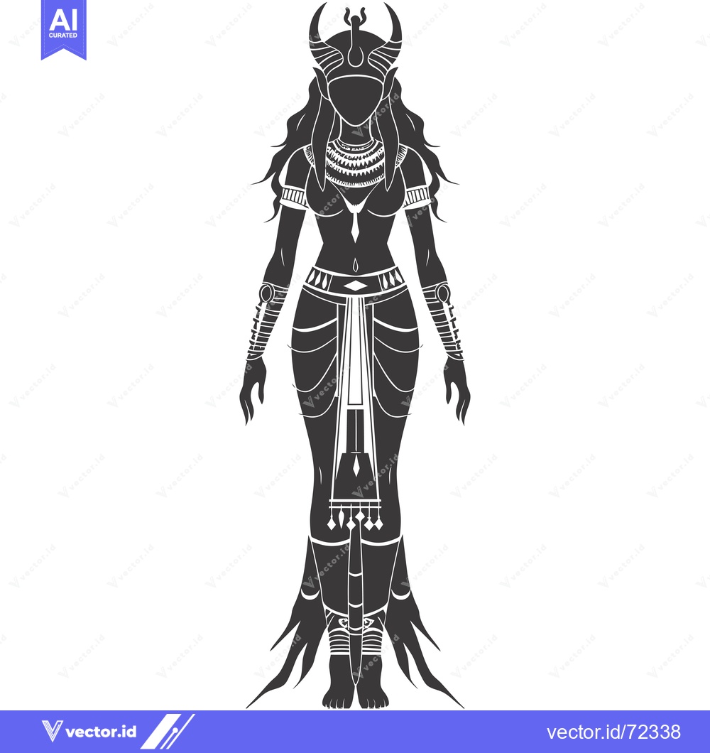 Premium Vector dari Silhouette of a woman in ancient Egyptian clothing with a crown