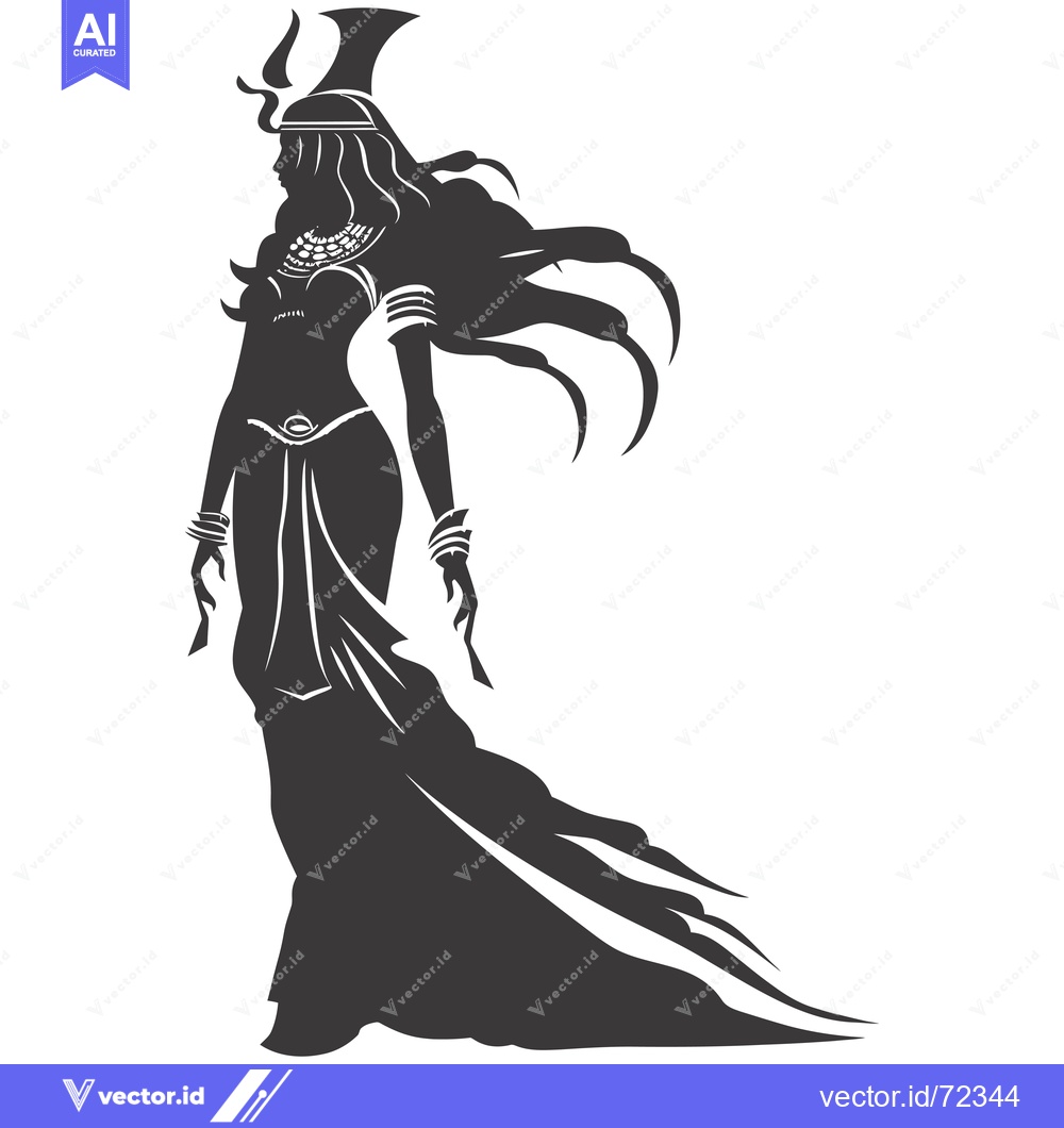 Premium Vector dari Silhouette of a Woman in an Ancient Egyptian-Style Dress