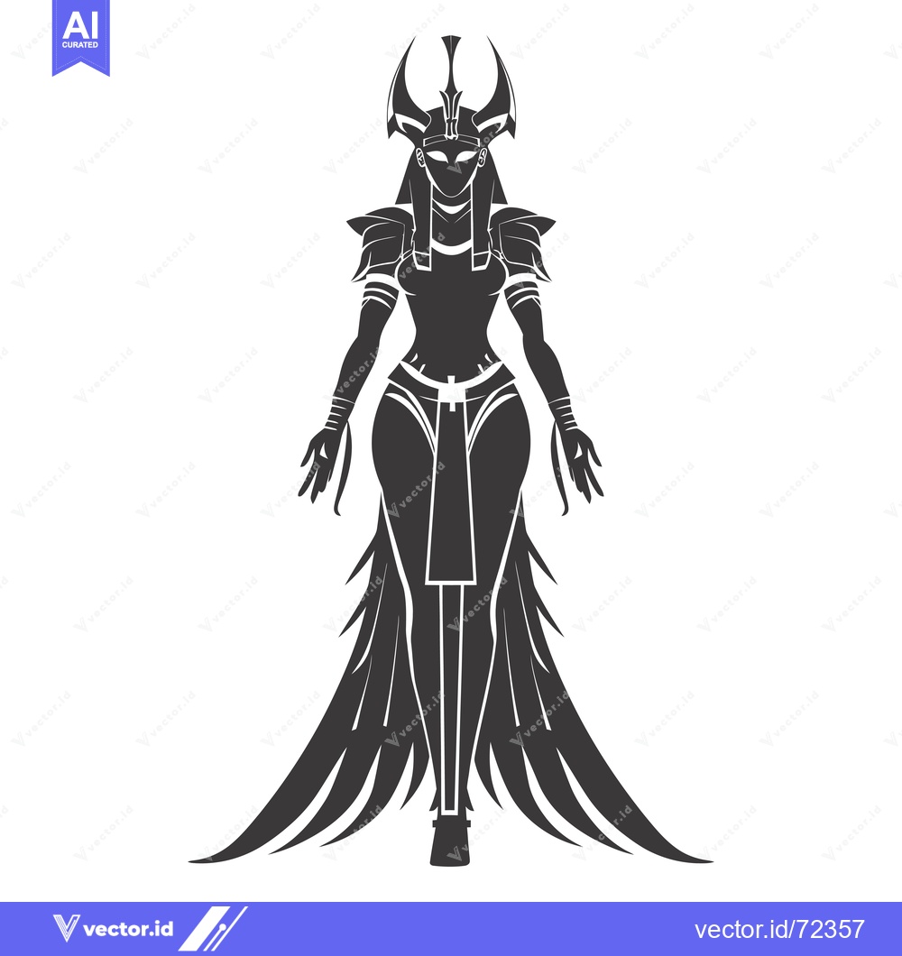 Premium Vector dari Silhouette of a Woman in a Feathered Dress and a Crown