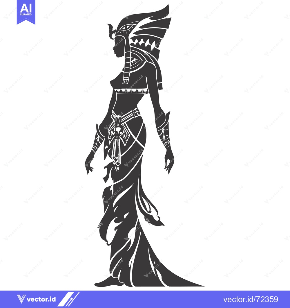 Premium Vector of Silhouette of an Egyptian Woman in Traditional Dress