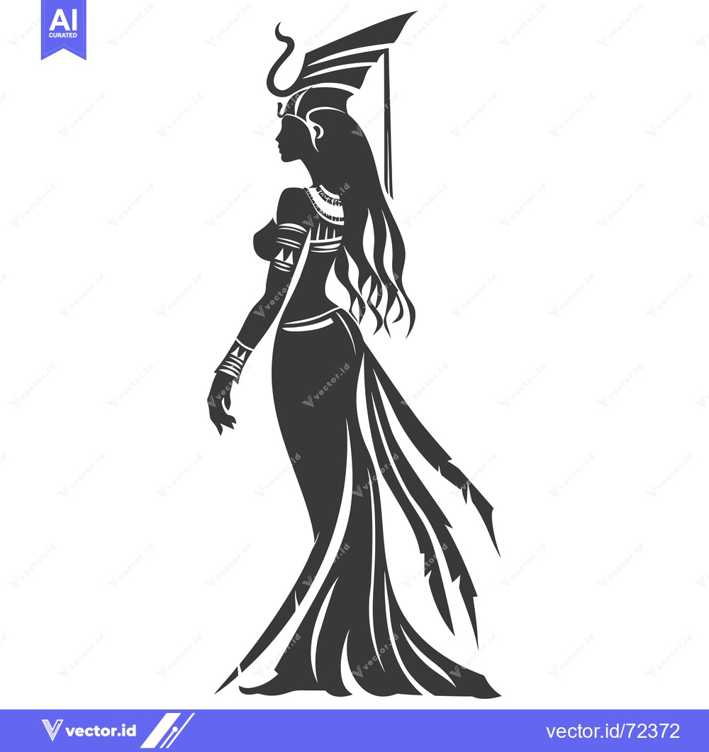 Premium Vector of Silhouette of an Egyptian Woman in Traditional Attire