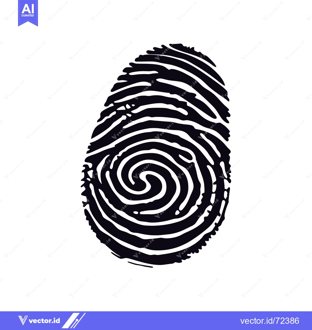 Premium Vector dari Black and White Fingerprint with Spiral Pattern