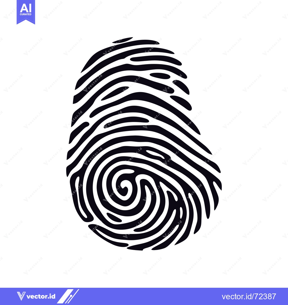 Premium Vector dari Black and white fingerprint icon illustration