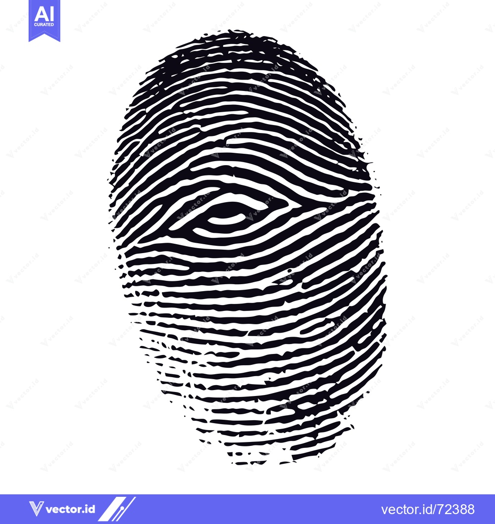 Premium Vector dari A Black and White Fingerprint with a Distinctive Pattern