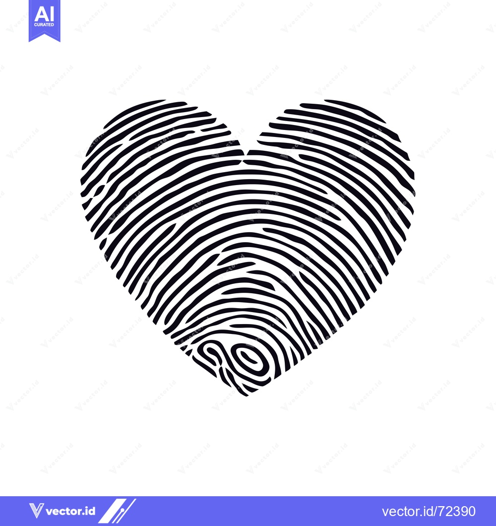 Premium Vector dari Fingerprint Patterned Heart Shape