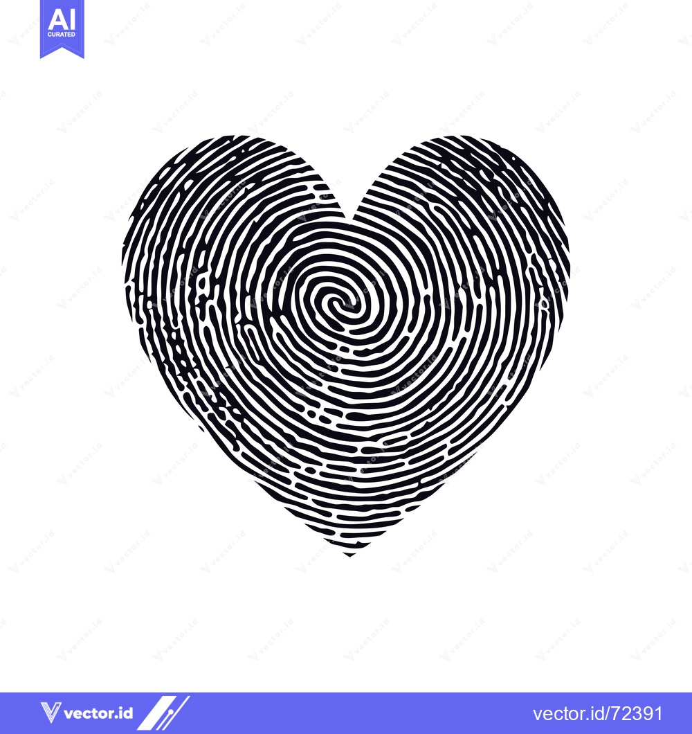 Premium Vector of Fingerprint Shaped as a Heart