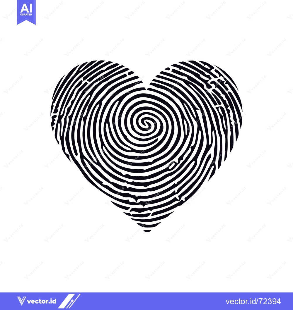 Premium Vector dari Fingerprint in the Shape of a Heart