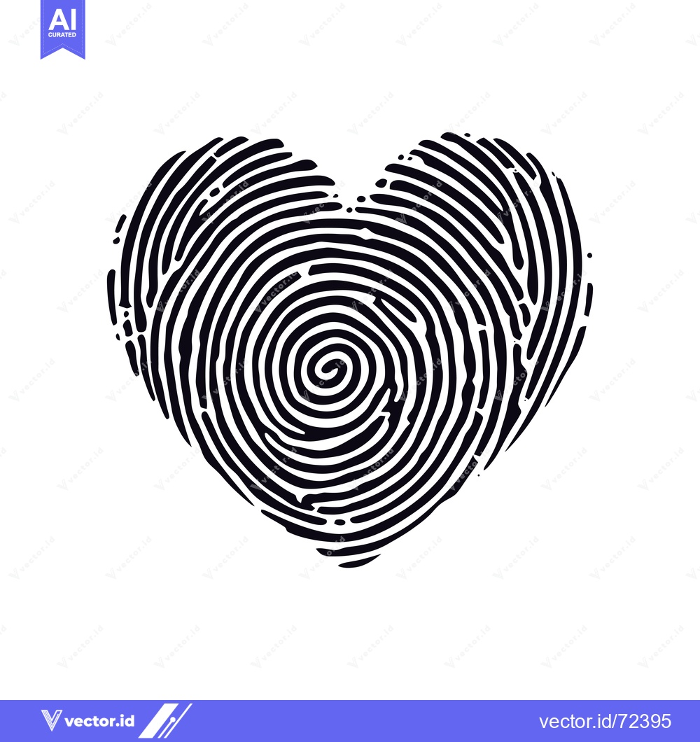 Premium Vector of Fingerprint Pattern Shaped as a Heart