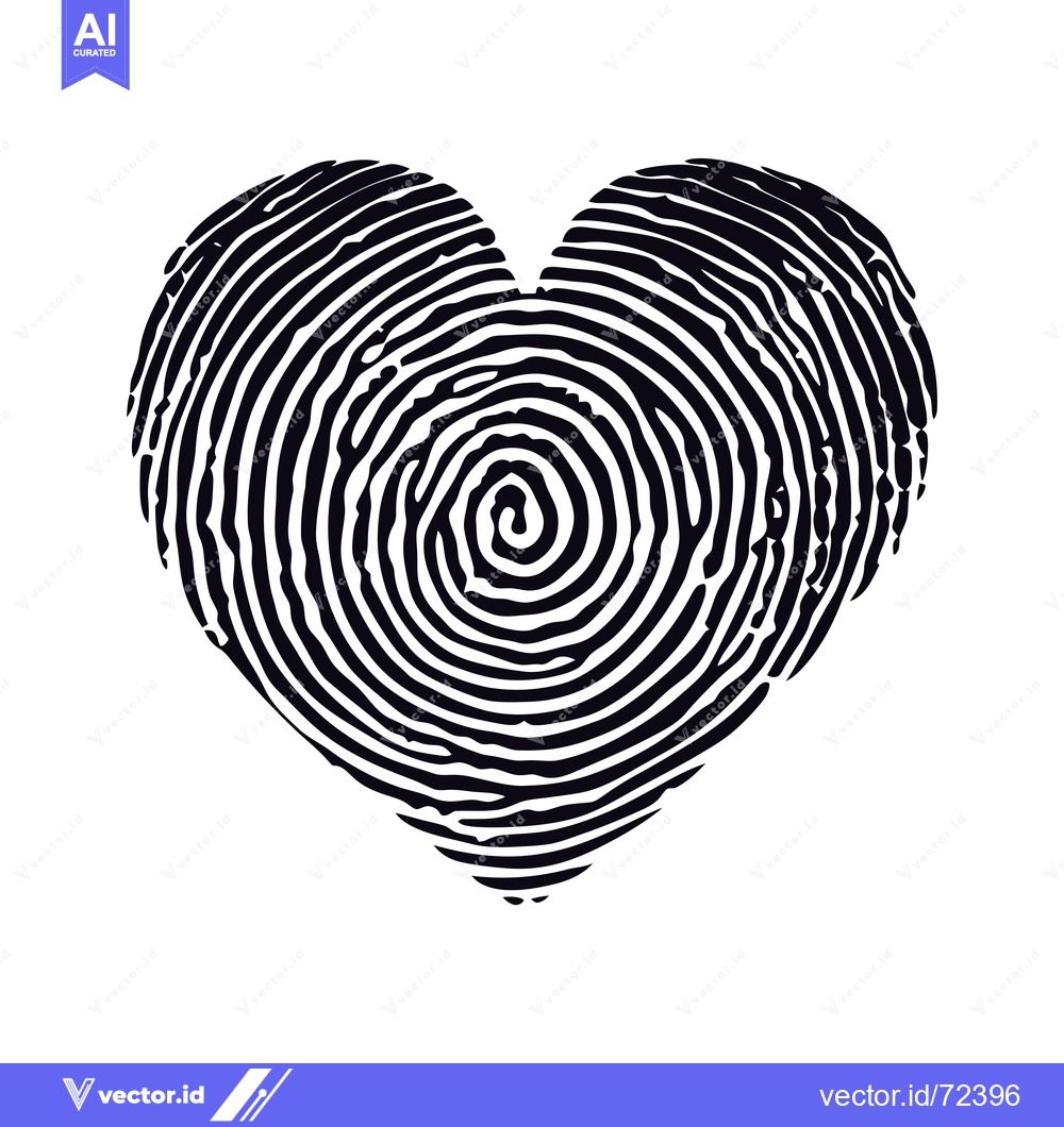 Premium Vector of A Fingerprint Shaped Like a Heart