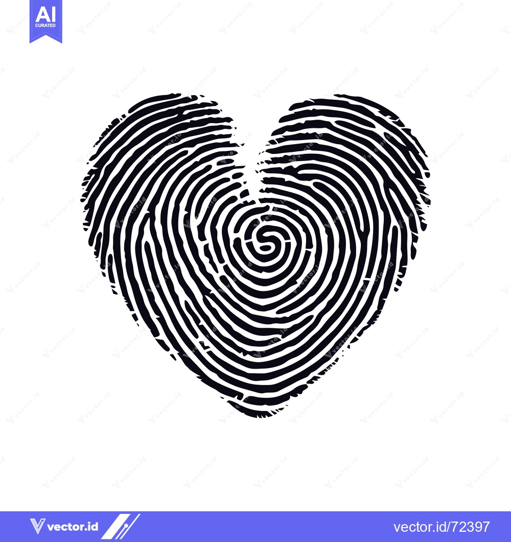 Premium Vector dari Fingerprint shaped as a heart