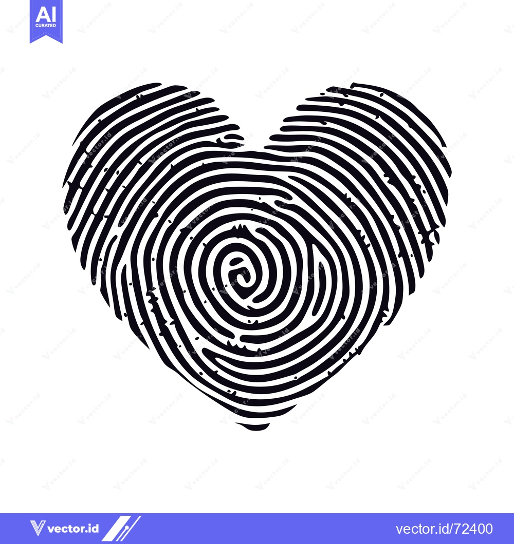 Premium Vector dari Fingerprint Pattern Shaped Like a Heart