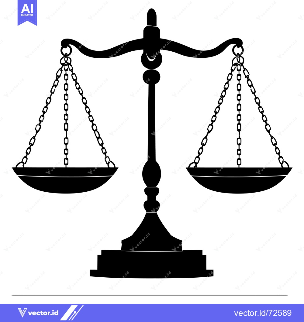 Premium Vector dari Black Silhouette of a Traditional Balance Scale