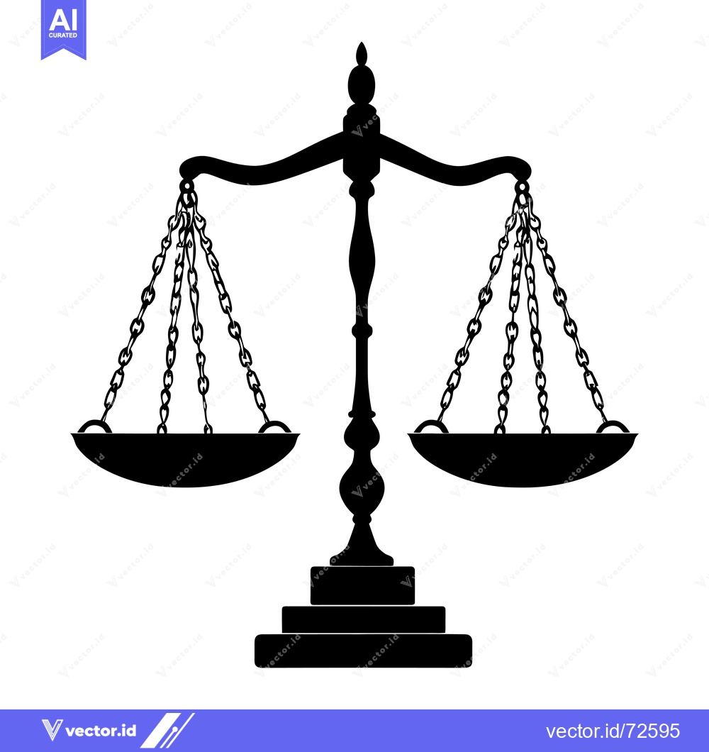 Premium Vector dari Black and White Silhouette of a Scale of Justice