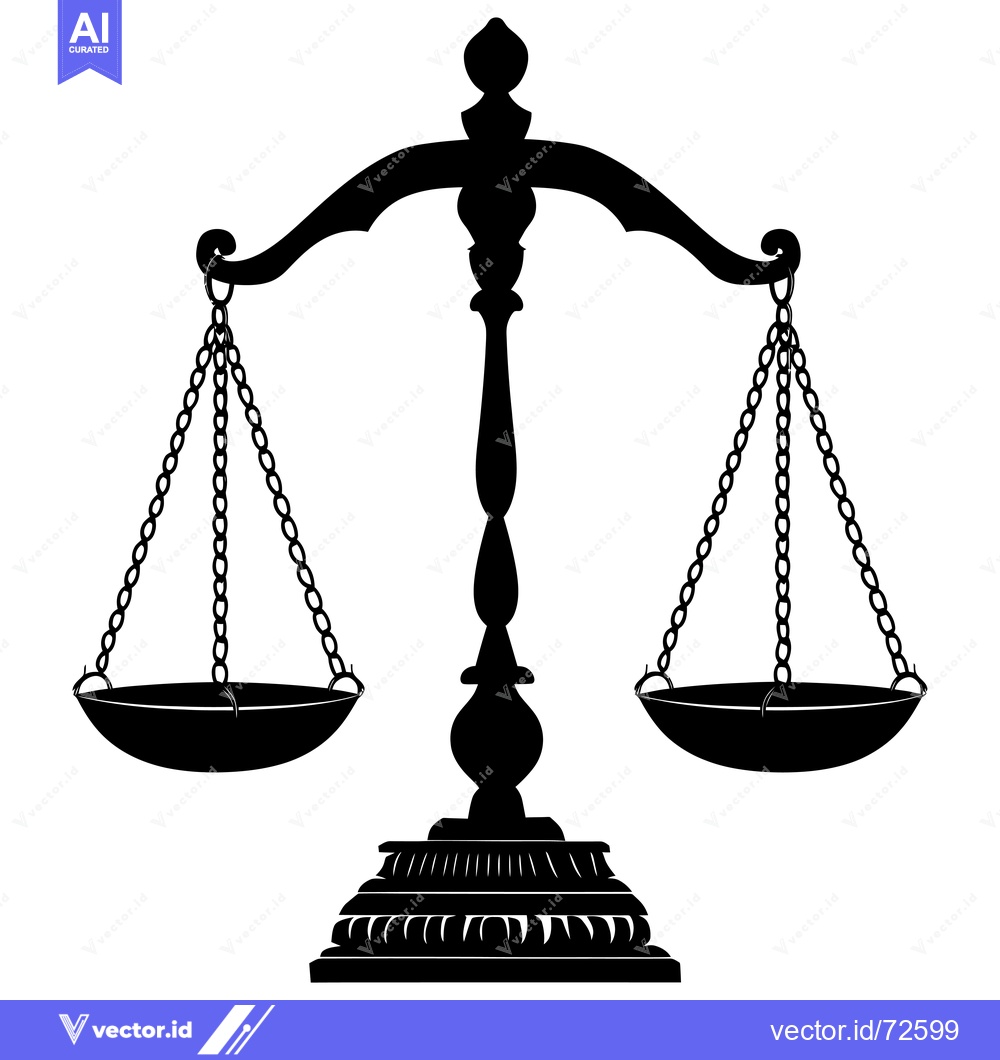 Premium Vector dari Black and White Silhouette of a Traditional Scale
