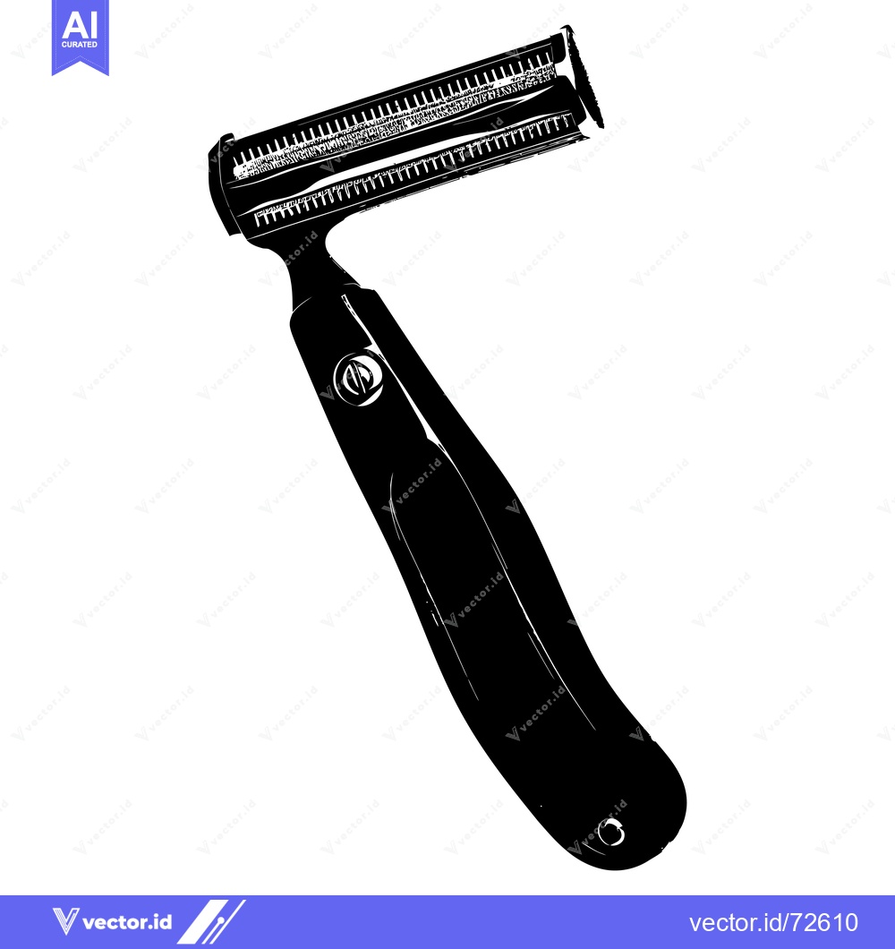 Premium Vector dari Black and White Silhouette of a Disposable Razor