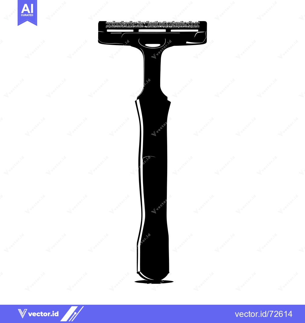 Premium Vector dari Black and White Illustration of a Disposable Razor