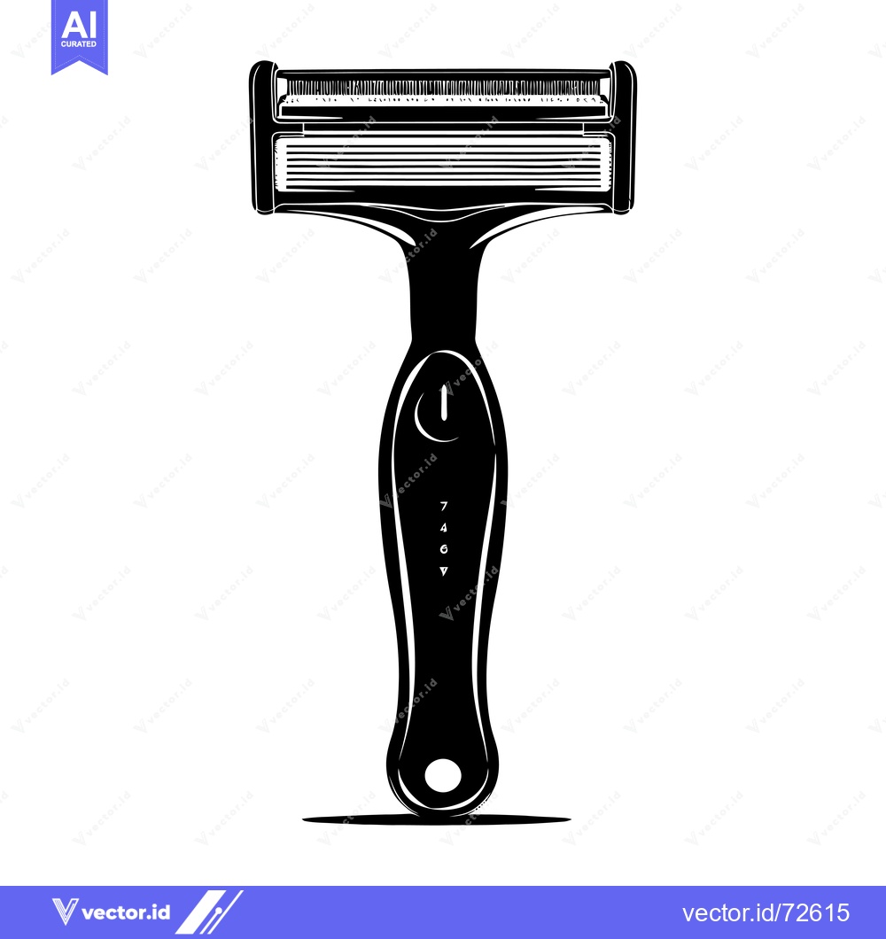 Premium Vector dari Black and White Illustration of a Razor