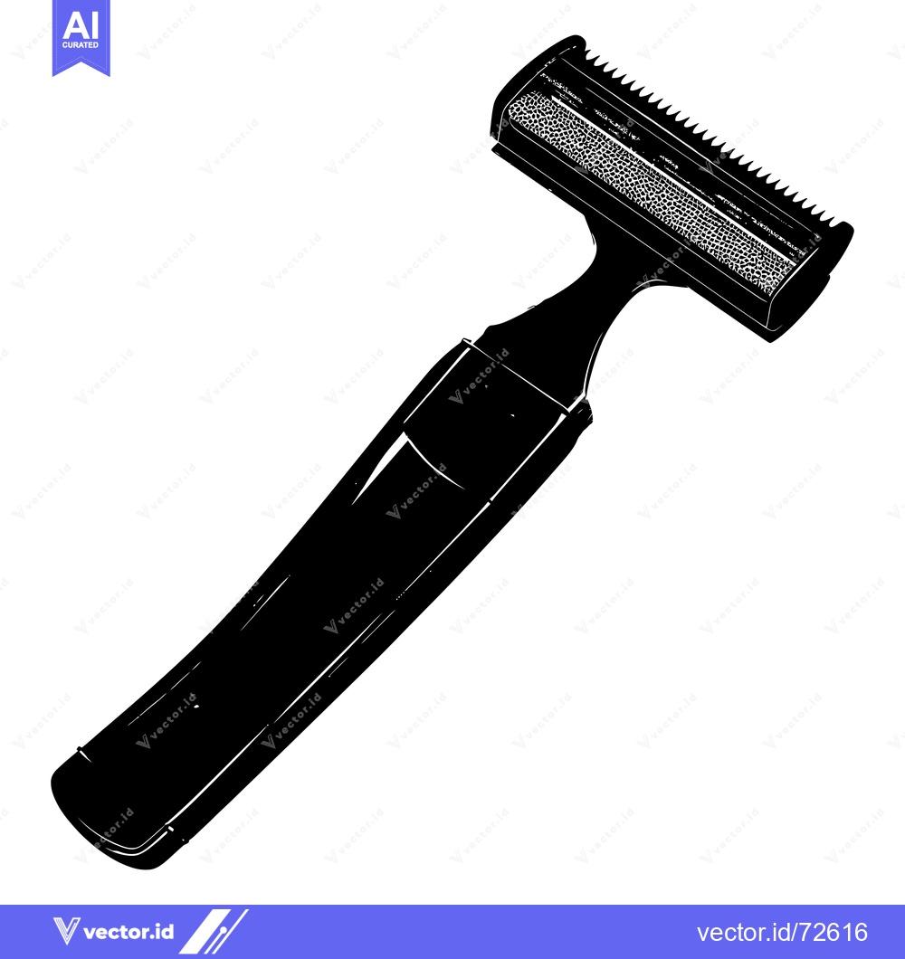 Premium Vector of Black and White Illustration of a Disposable Razor