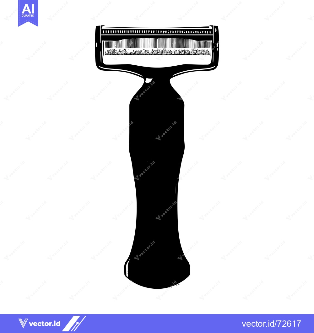 Premium Vector dari Black and White Illustration of a Razor