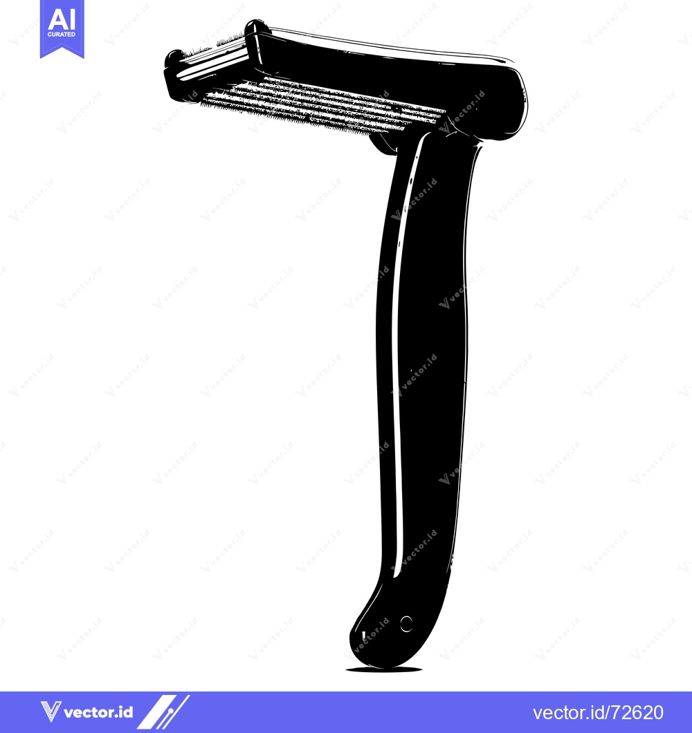 Premium Vector dari Black and White Illustration of a Folding Razor