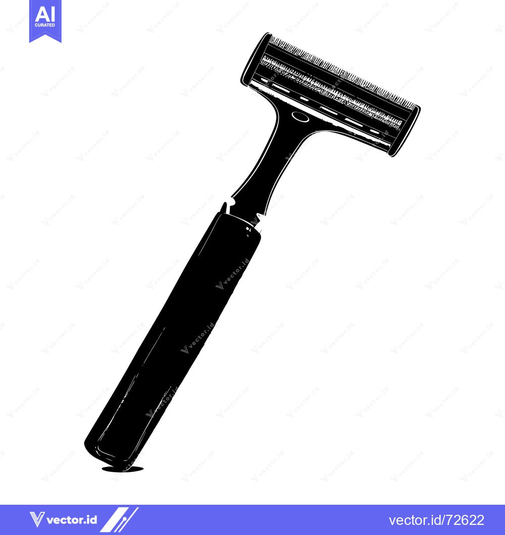 Premium Vector dari Black and White Silhouette of a Disposable Razor