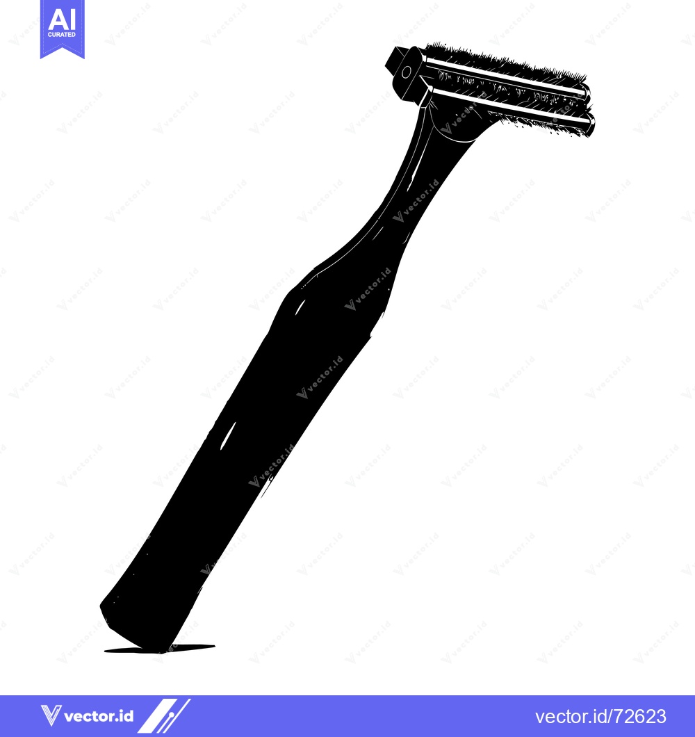 Premium Vector of Black and White Silhouette of a Disposable Razor