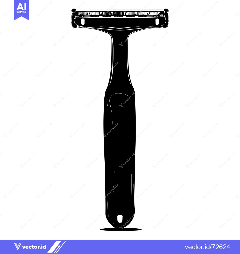Premium Vector of Black and White Silhouette of a Disposable Razor