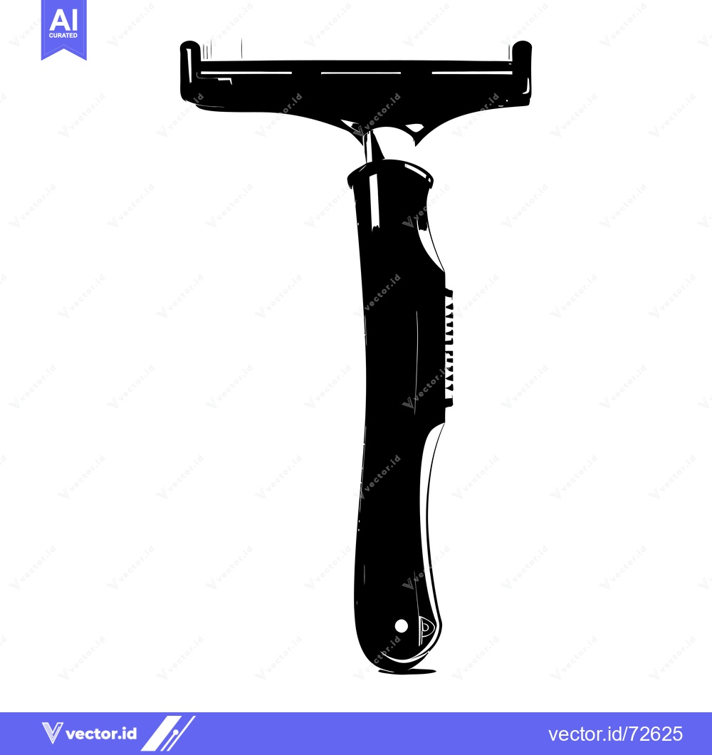 Premium Vector dari A Black and White Illustration of a Razor