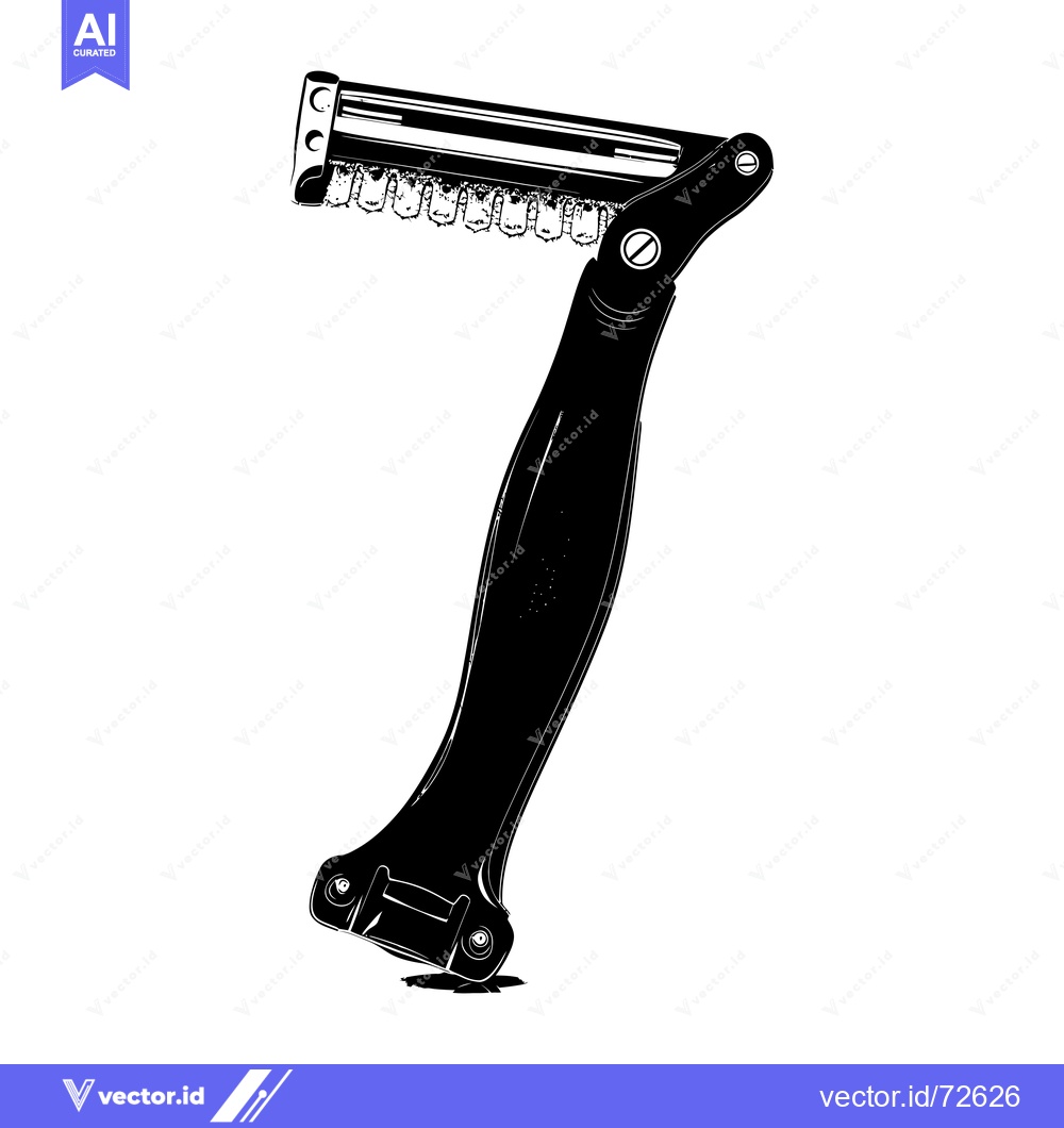 Premium Vector dari Black and White Illustration of a Folding Razor