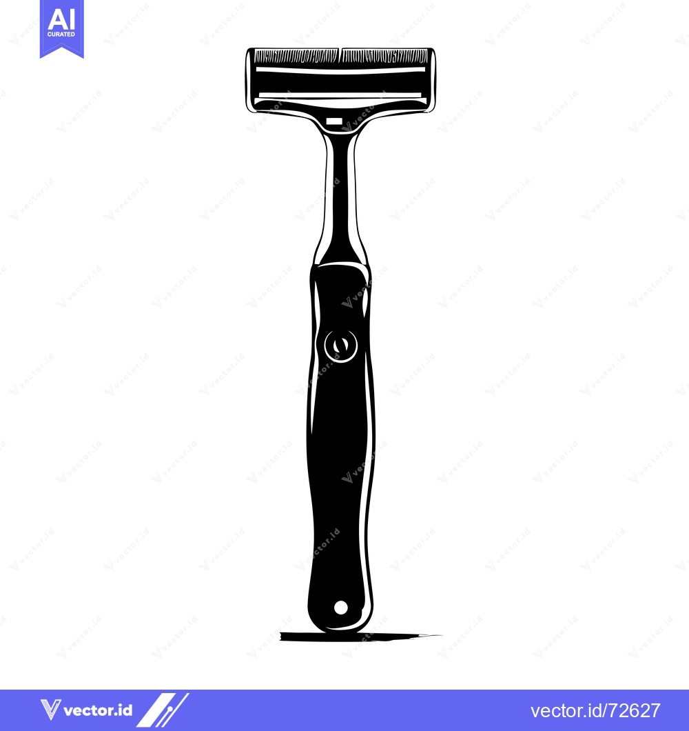 Premium Vector dari Black and White Illustration of a Razor