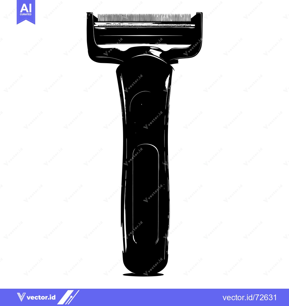 Premium Vector of Black and white silhouette of an electric razor