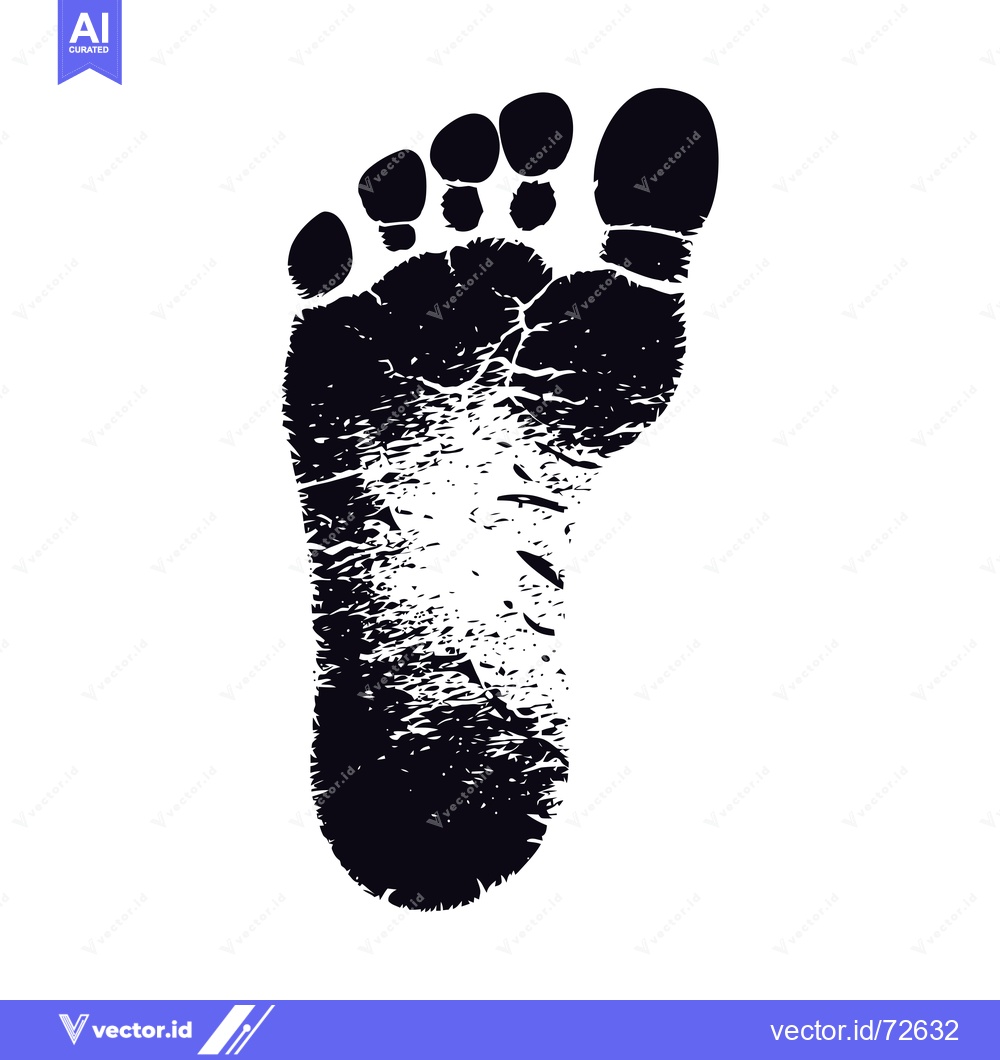Premium Vector of A Black and White Footprint of a Human Foot