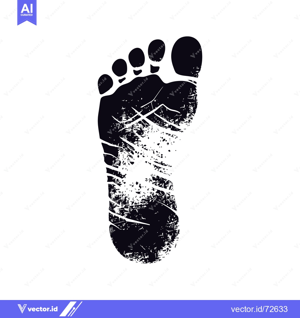 Premium Vector dari Black and White Grunge Footprint Illustration