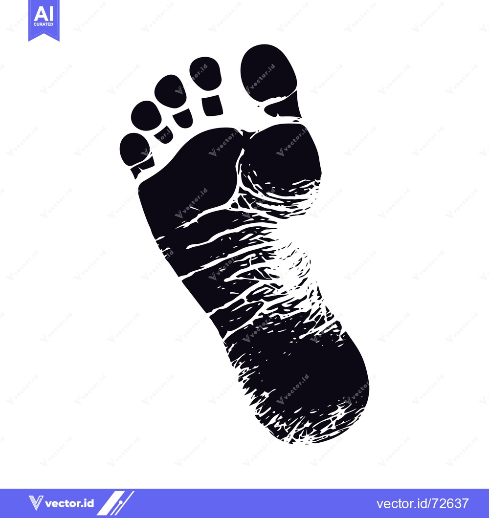 Premium Vector dari A Black and White Silhouette of a Bare Human Foot
