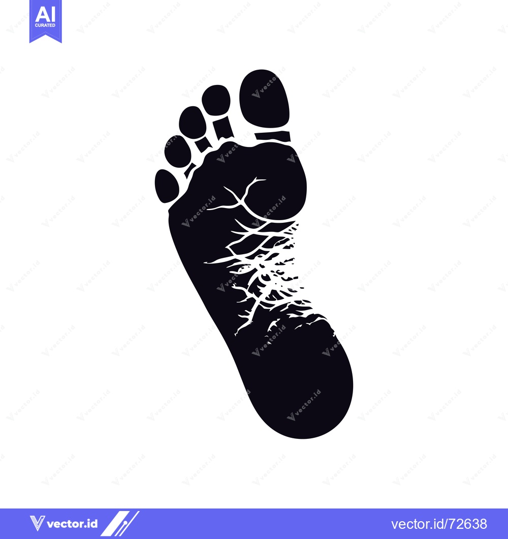 Premium Vector dari Black and White Silhouette of a Human Foot