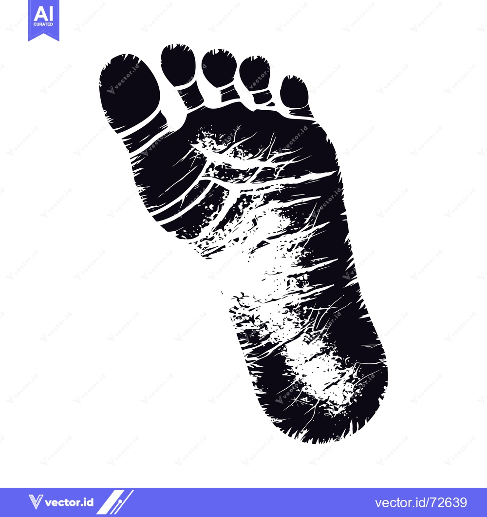 Premium Vector dari A Detailed Black and White Footprint Illustration