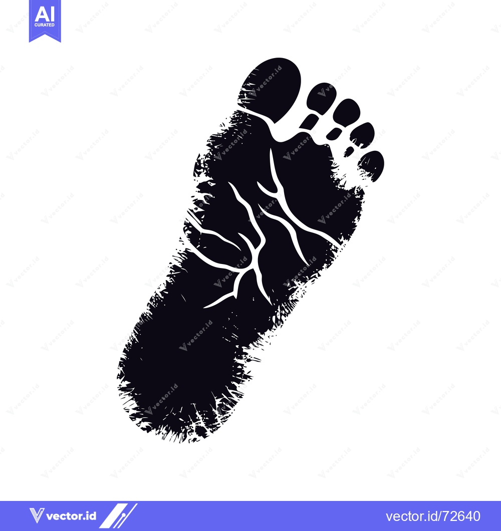 Premium Vector dari Black and White Footprint of a Bare Foot