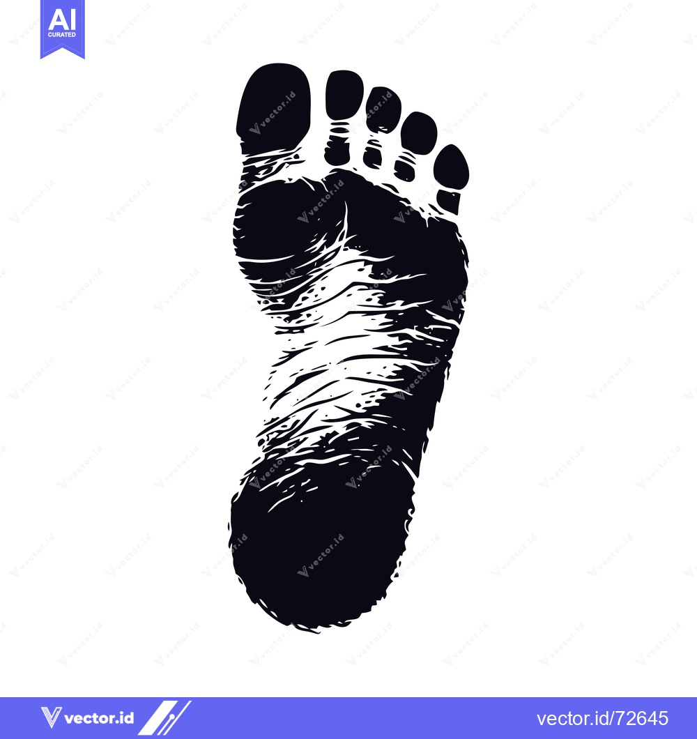 Premium Vector of A Black and White Illustration of a Human Footprint