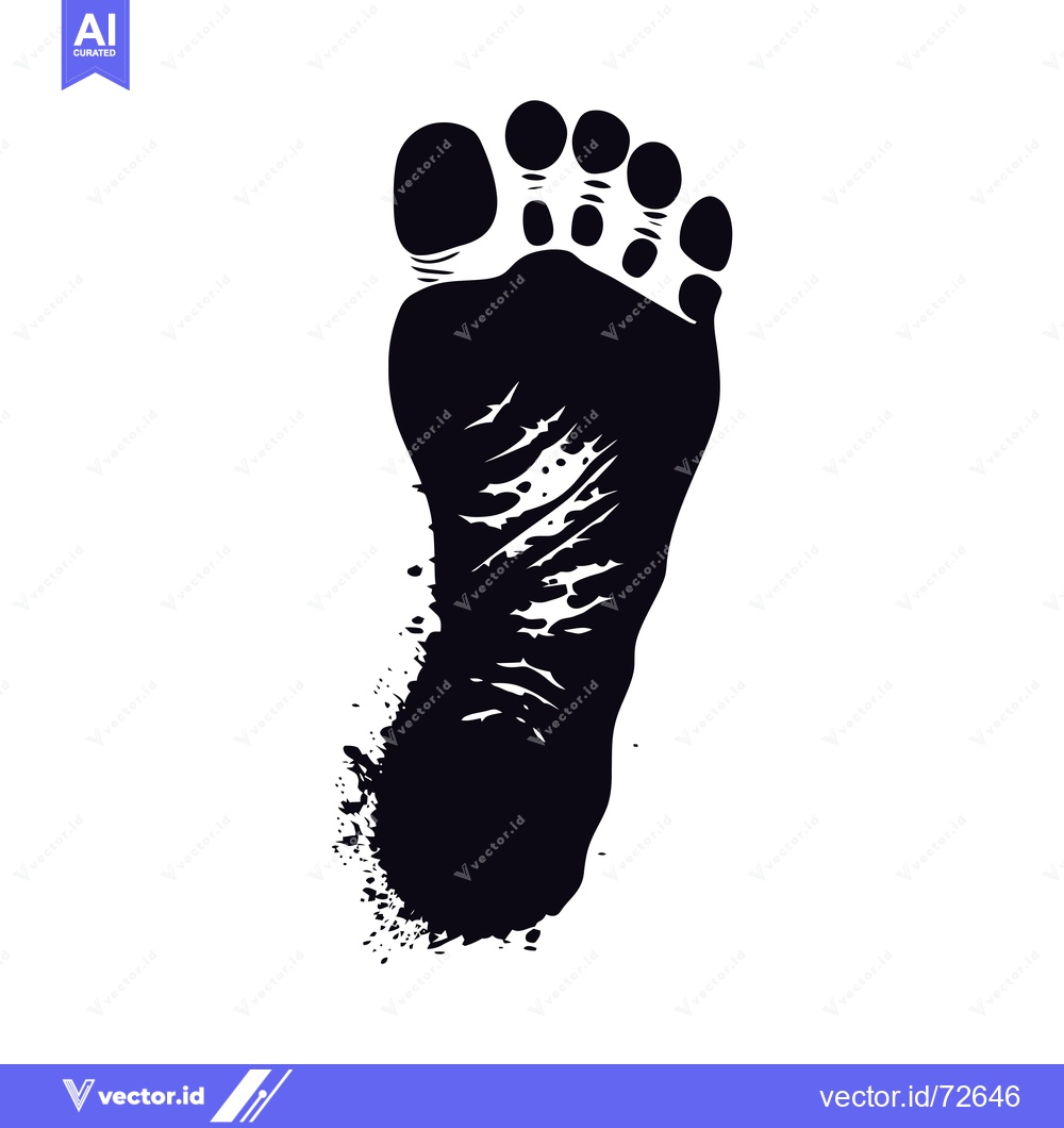 Premium Vector dari Black Silhouette of a Foot with Detailed Lines