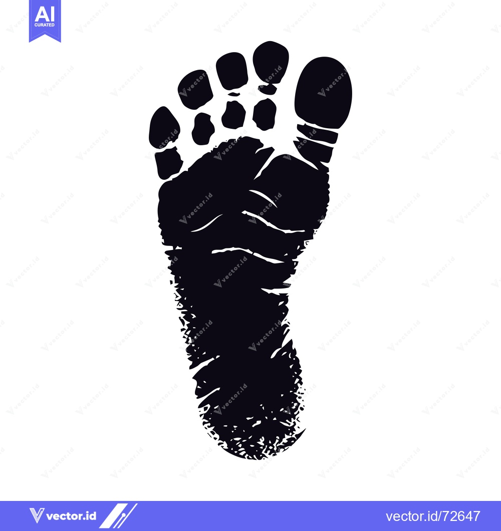 Premium Vector of A Detailed Silhouette of a Human Foot Print