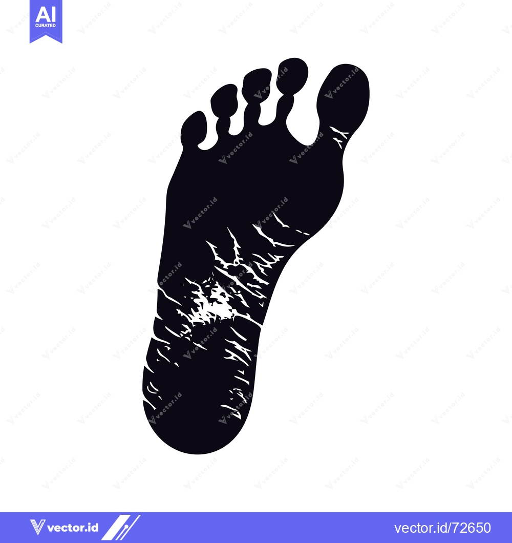 Premium Vector of Black and White Silhouette of a Human Foot