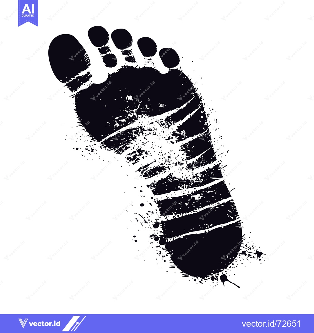 Premium Vector dari A Black and White Footprint with Splashes