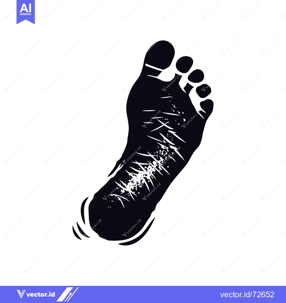 Premium Vector of A Detailed Black and White Illustration of a Human Foot