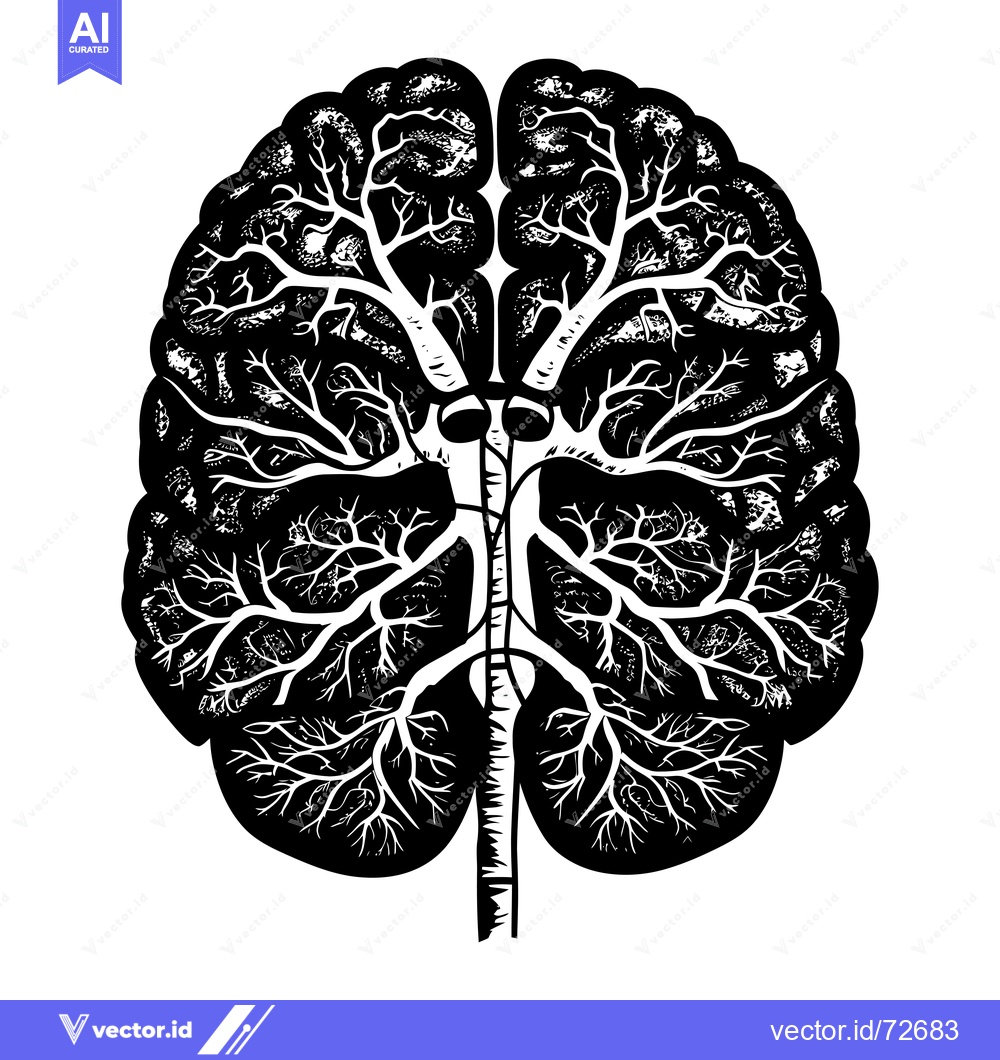 Premium Vector dari Black and white illustration of a human lung with detailed internal br