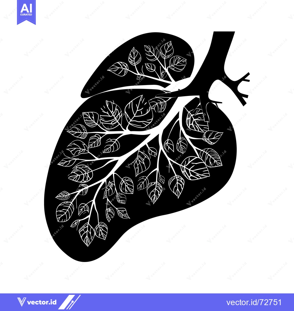 Premium Vector dari Lung with a Tree Branch and Leaves Inside