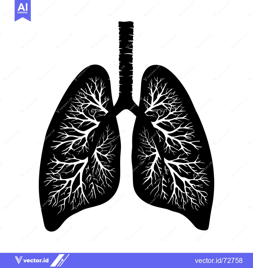 Premium Vector of Silhouette of Human Lungs with Intricate Branching Structures