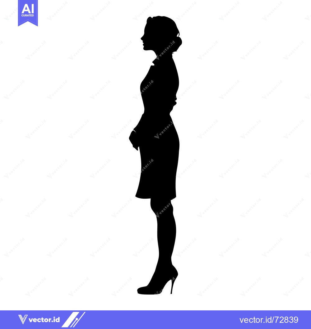 Premium Vector of Side Profile Silhouette of a Woman in a Dress and High Heels
