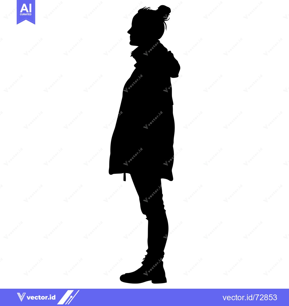 Premium Vector dari Silhouette of a Woman in a Jacket and Boots