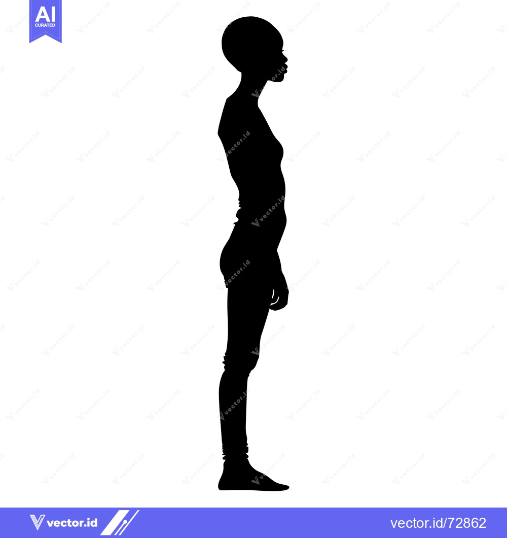 Premium Vector of Side Silhouette of a Black Woman in Casual Clothing