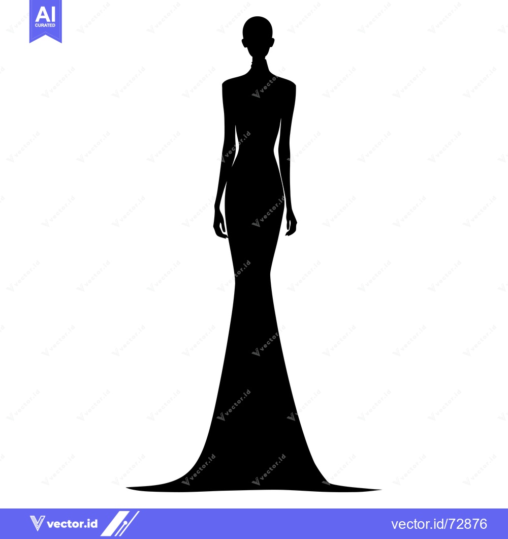 Premium Vector dari Silhouette of a Woman in a Flowing Gown